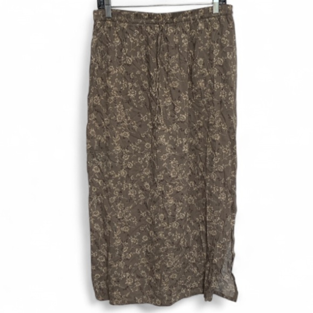 Vintage Brown Floral Maxi Skirt